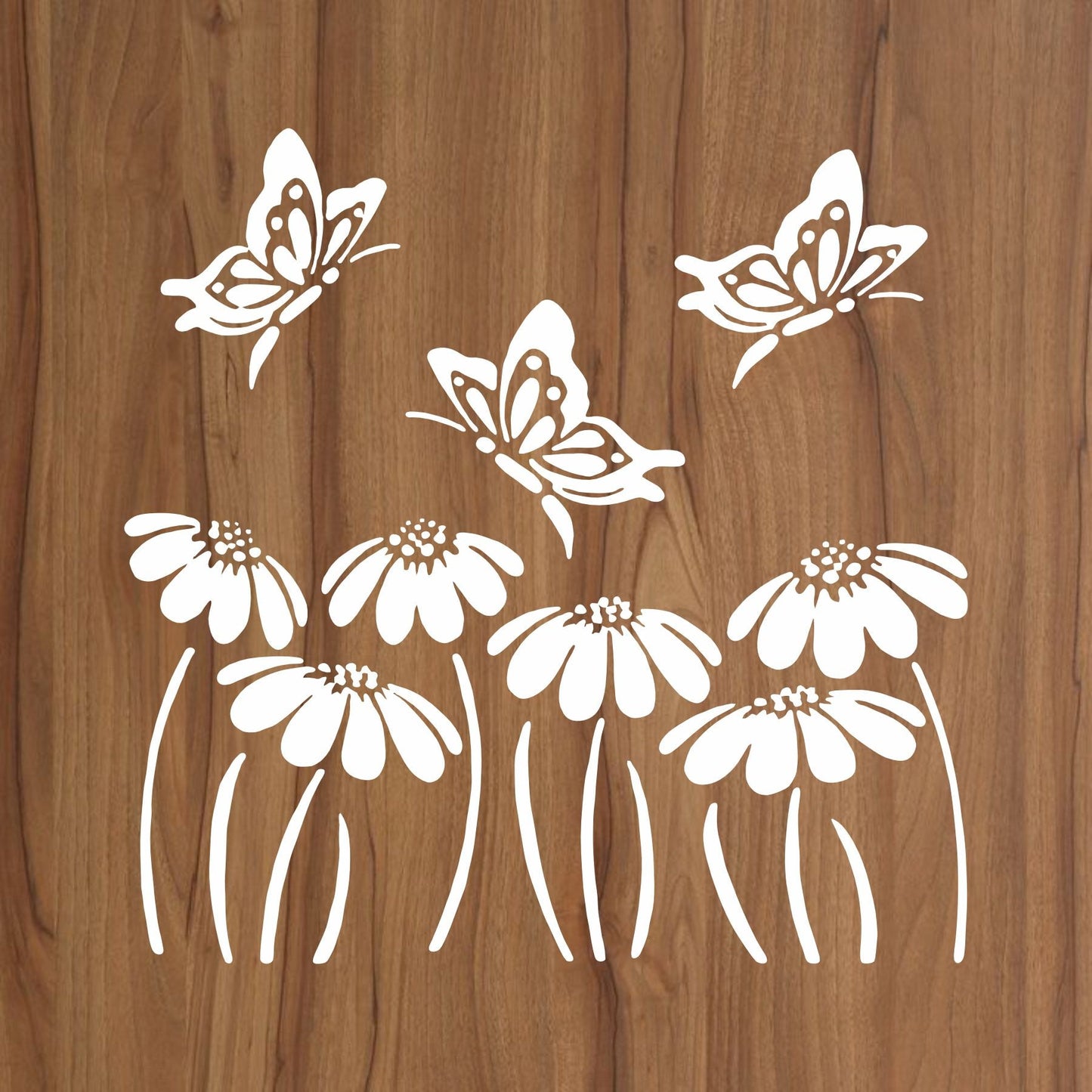 Butterfly With flower Reusable Stencil For Canvas And Wall Painting.ID #323