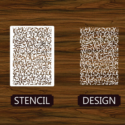 Arabic Alphabet Calligraphy Islamic Reusable Stencil for Canvas and wall painting #ID 01