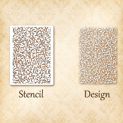 Arabic Alphabet Calligraphy Islamic Reusable Stencil for Canvas and wall painting #ID 01