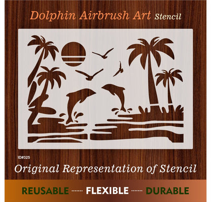 Dolphin Airbrush art Stencil Wall Painting Scrapbook Coloring Embossing Album Decorative Template. ID #325