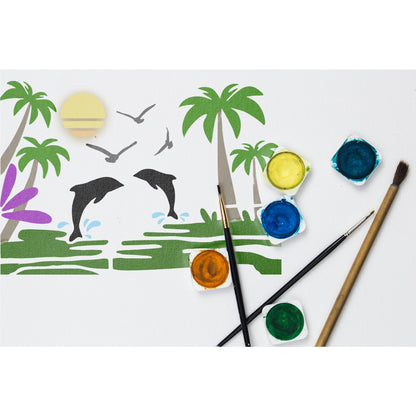 Dolphin Airbrush art Stencil Wall Painting Scrapbook Coloring Embossing Album Decorative Template. ID #325
