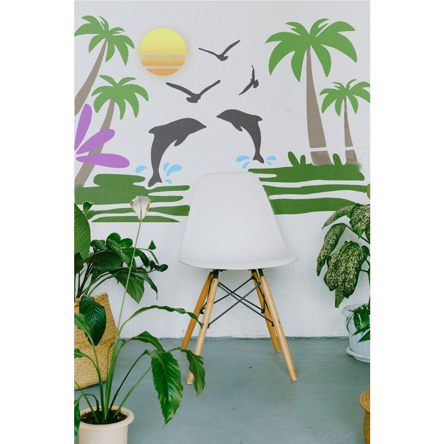 Dolphin Airbrush art Stencil Wall Painting Scrapbook Coloring Embossing Album Decorative Template. ID #325