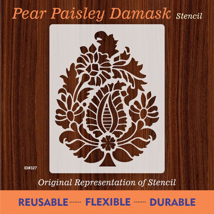 Pear Paisley Damask stencil Reusable Stencil For Canvas And Wall Painting. ID #327