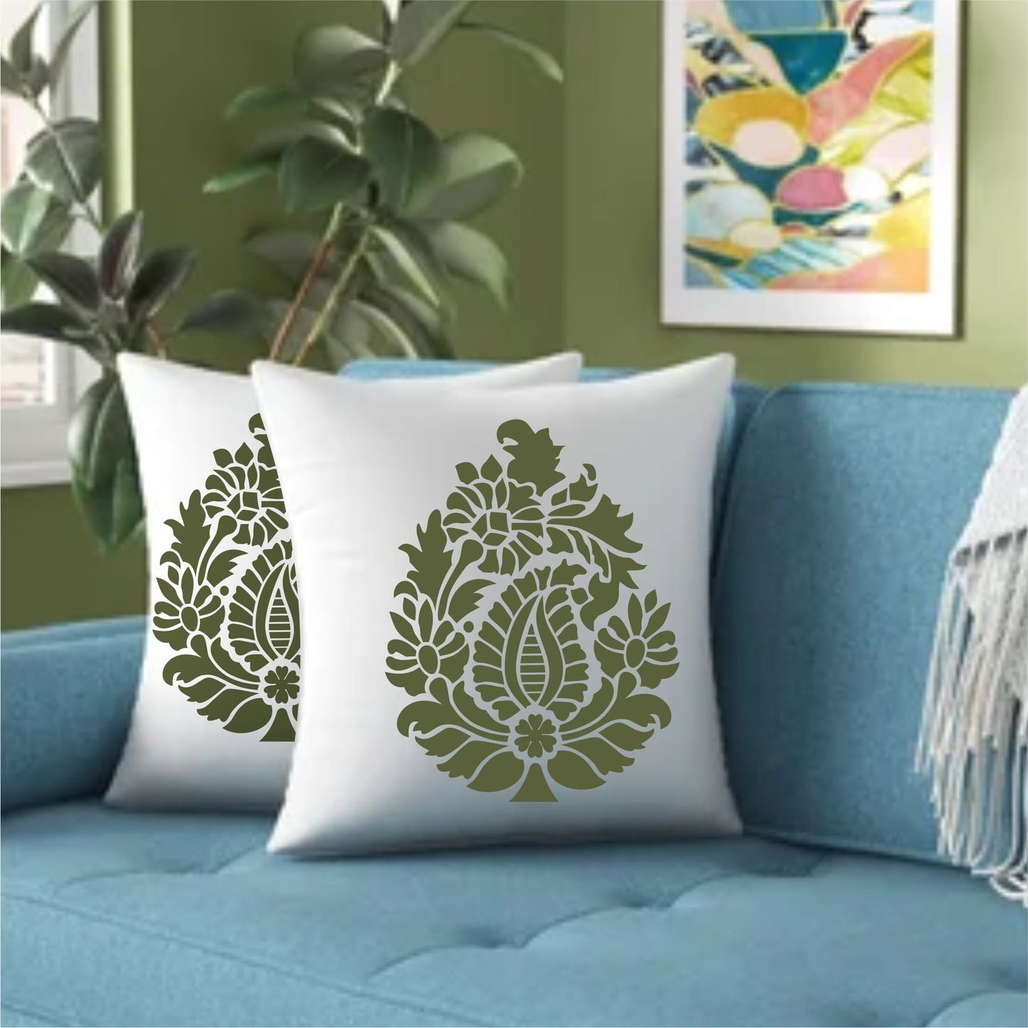 Pear Paisley Damask stencil Reusable Stencil For Canvas And Wall Painting. ID #327