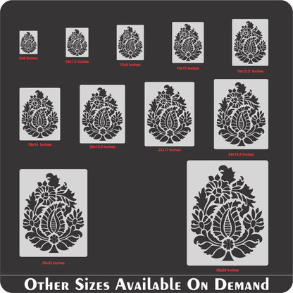 Pear Paisley Damask stencil Reusable Stencil For Canvas And Wall Painting. ID #327