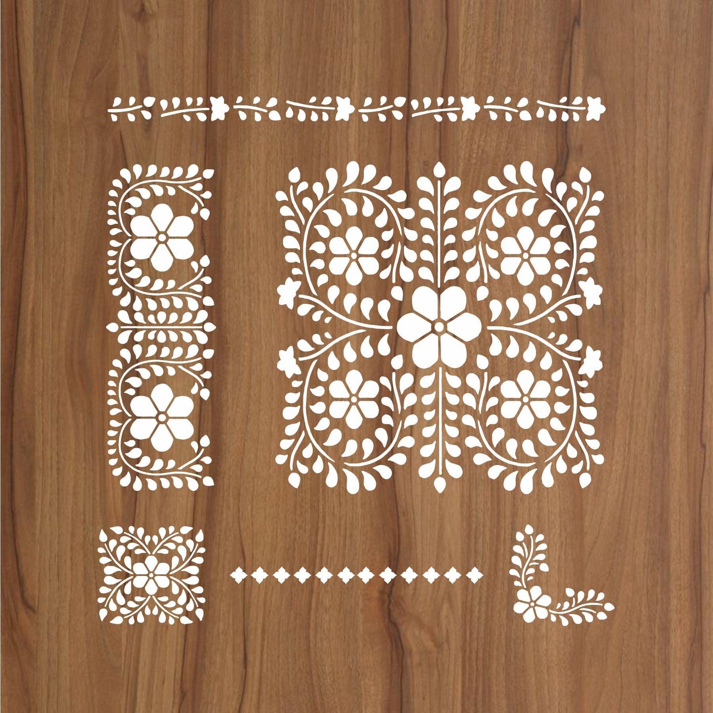 Indian Inlay(furniture and fabric) Reusable Stencil For Canvas And Wall Painting.ID#338