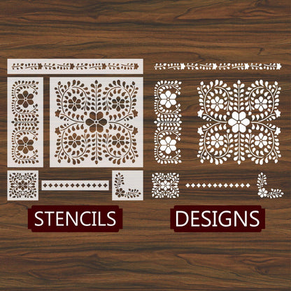 Indian Inlay(furniture and fabric) Reusable Stencil For Canvas And Wall Painting.ID#338
