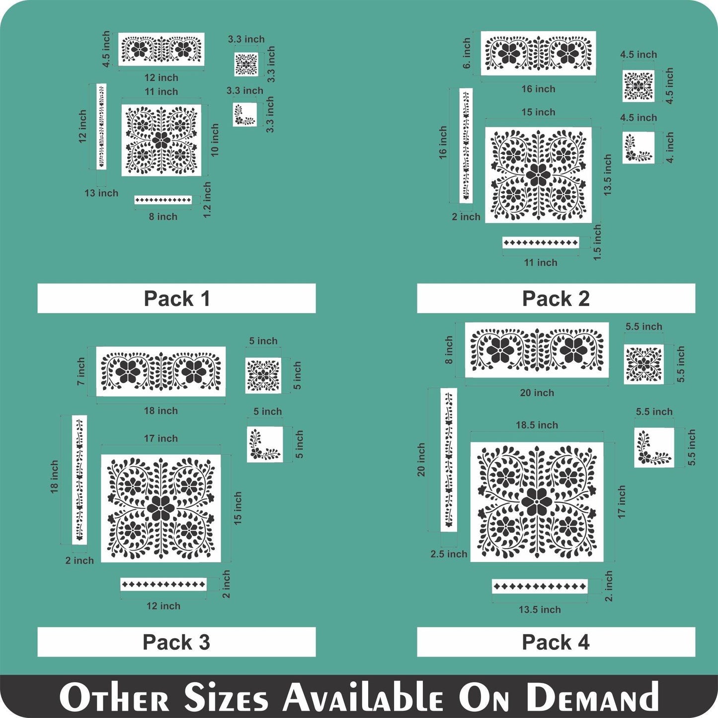 Indian Inlay(furniture and fabric) Reusable Stencil For Canvas And Wall Painting.ID#338