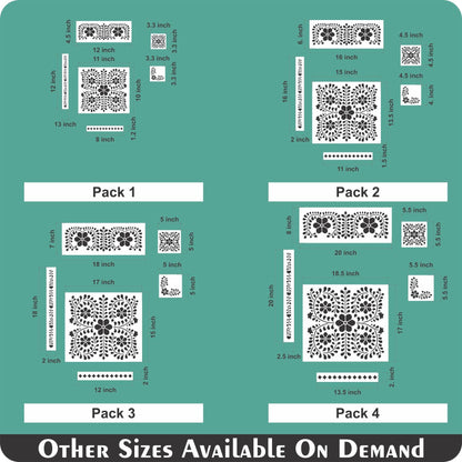 Indian Inlay(furniture and fabric) Reusable Stencil For Canvas And Wall Painting.ID#338