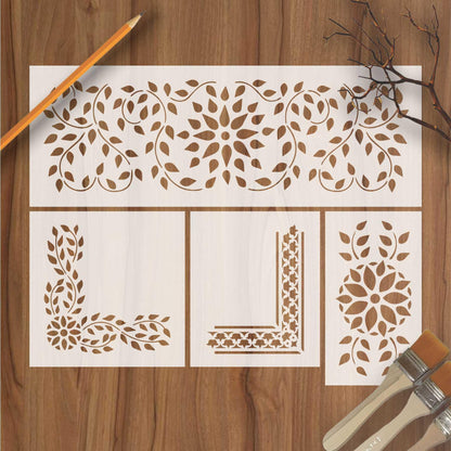 Indian Inlay (furniture and fabric) Reusable Stencil For Canvas And Wall Painting.ID #339