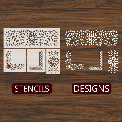 Indian Inlay (furniture and fabric) Reusable Stencil For Canvas And Wall Painting.ID #339