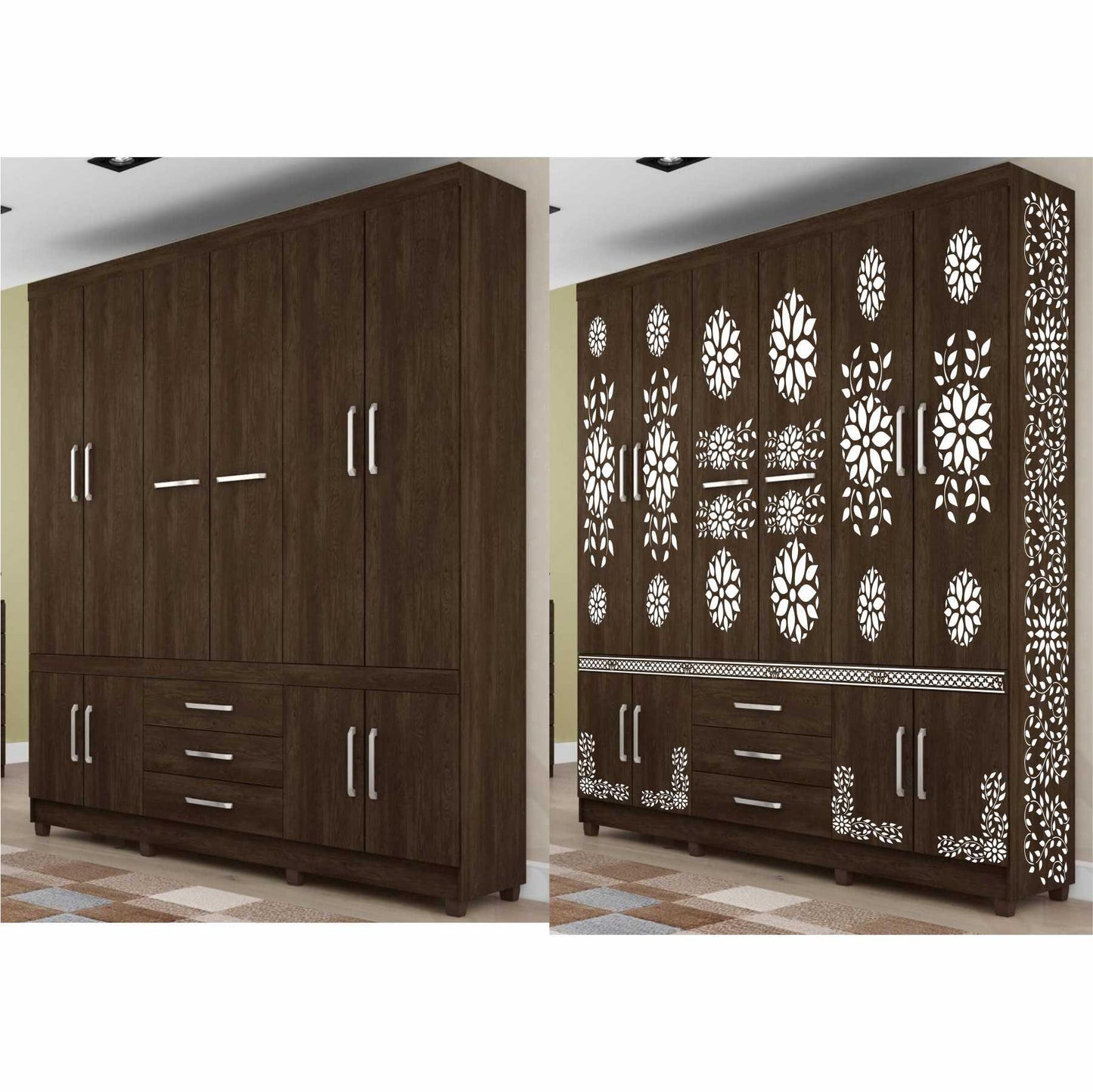 Indian Inlay (furniture and fabric) Reusable Stencil For Canvas And Wall Painting.ID #339