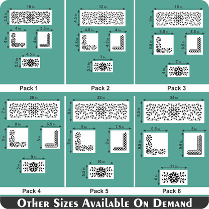 Indian Inlay (furniture and fabric) Reusable Stencil For Canvas And Wall Painting.ID #339