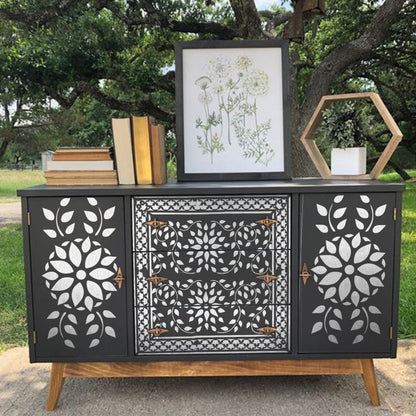 Indian Inlay (furniture and fabric) Reusable Stencil For Canvas And Wall Painting.ID #339