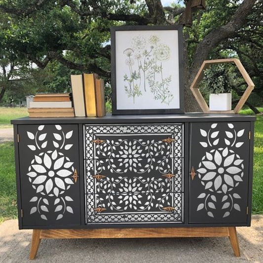 Indian Inlay (furniture and fabric) Reusable Stencil For Canvas And Wall Painting.ID #339
