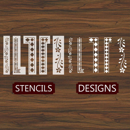 Indian Inlay (furniture and fabric) Reusable Stencil For Canvas And Wall Painting.ID#340
