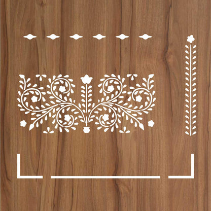 Indian Inlay (furniture and fabric) Reusable Stencil For Canvas And Wall Painting. ID #350