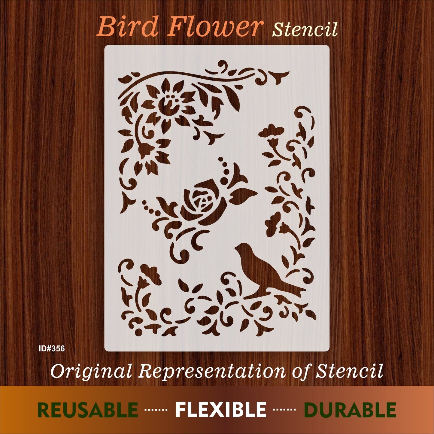 Bird Flower Stencil Painting Coloring Embossing Scrapbook Album Decorative Template. ID #356