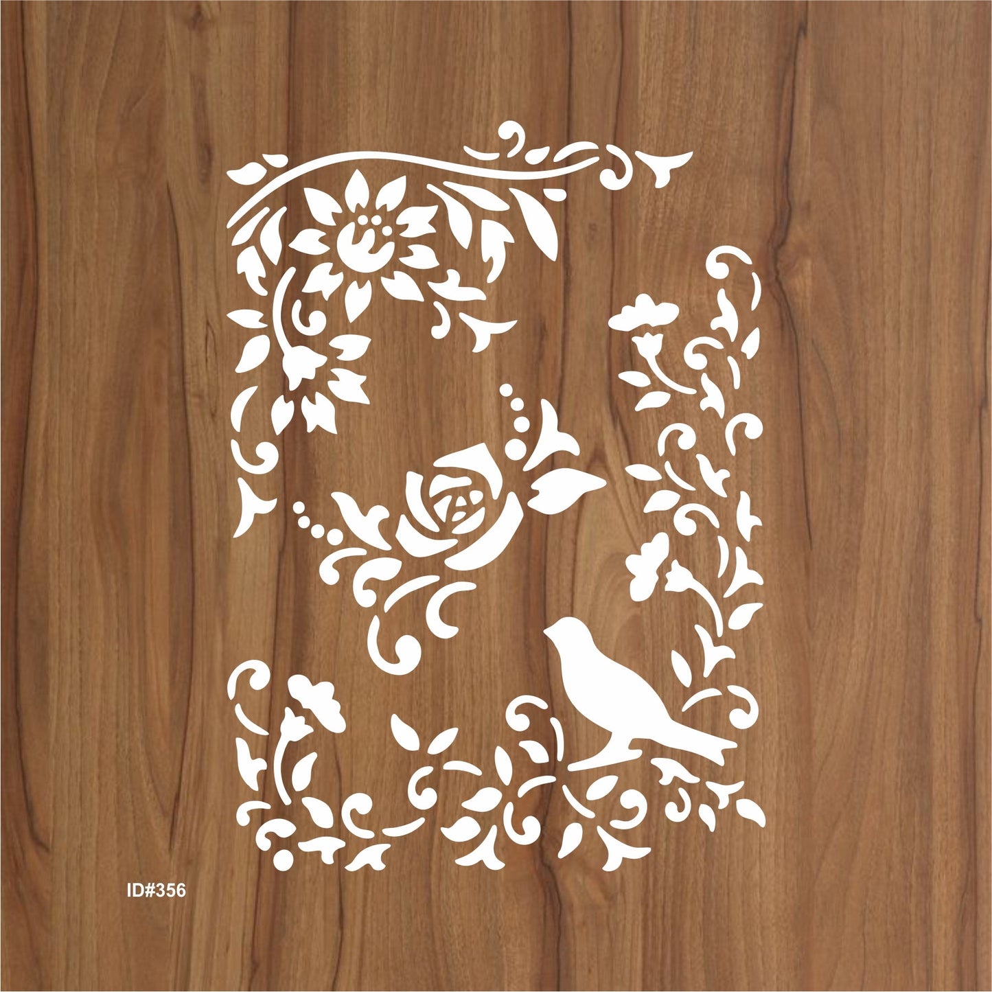 Bird Flower Stencil Painting Coloring Embossing Scrapbook Album Decorative Template. ID #356