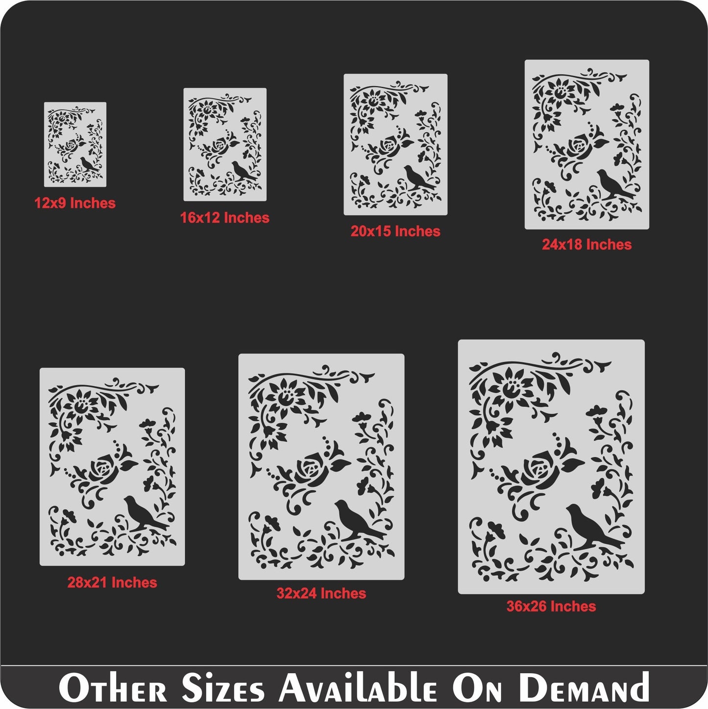Bird Flower Stencil Painting Coloring Embossing Scrapbook Album Decorative Template. ID #356