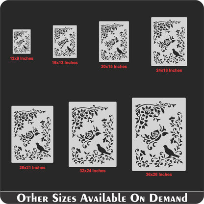 Bird Flower Stencil Painting Coloring Embossing Scrapbook Album Decorative Template. ID #356