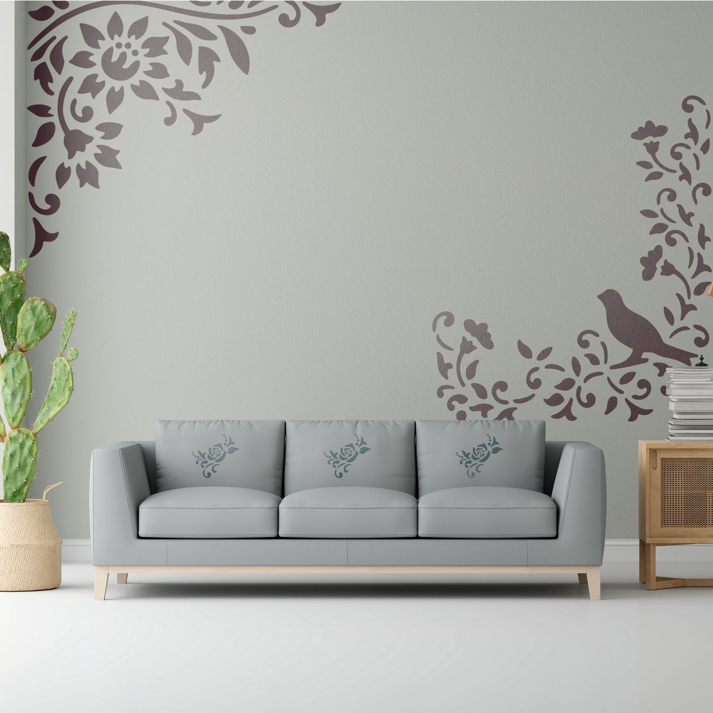 Bird Flower Stencil Painting Coloring Embossing Scrapbook Album Decorative Template. ID #356