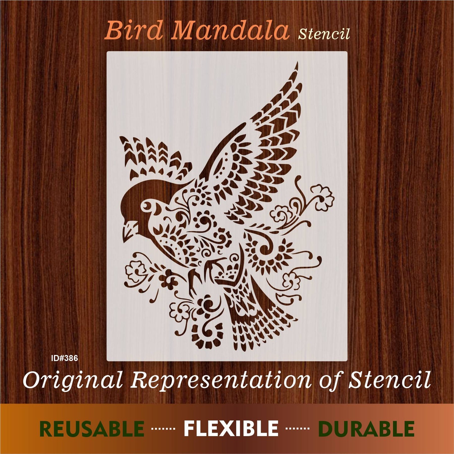 Bird Mandala Stencil Wall Painting Scrapbook Coloring Embossing Album Decorative Paper Card Template. ID #386