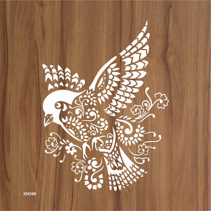 Bird Mandala Stencil Wall Painting Scrapbook Coloring Embossing Album Decorative Paper Card Template. ID #386