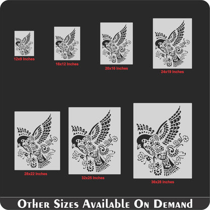 Bird Mandala Stencil Wall Painting Scrapbook Coloring Embossing Album Decorative Paper Card Template. ID #386