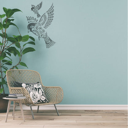 Bird Mandala Stencil Wall Painting Scrapbook Coloring Embossing Album Decorative Paper Card Template. ID #386