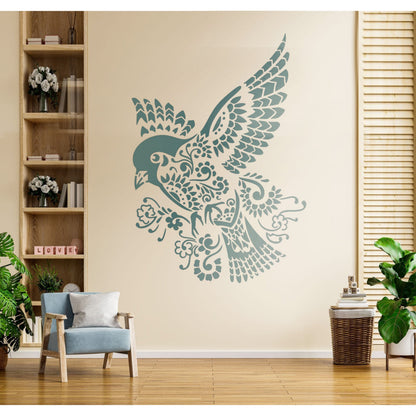 Bird Mandala Stencil Wall Painting Scrapbook Coloring Embossing Album Decorative Paper Card Template. ID #386