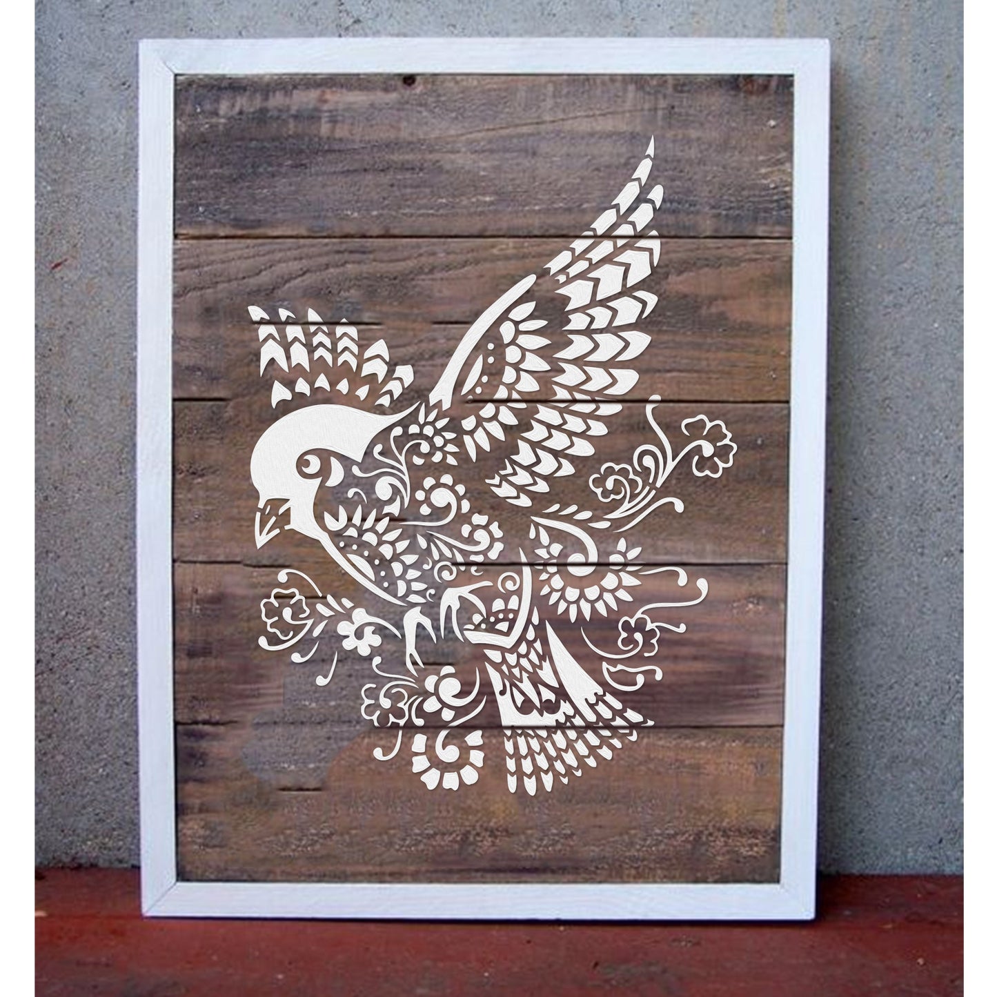 Bird Mandala Stencil Wall Painting Scrapbook Coloring Embossing Album Decorative Paper Card Template. ID #386