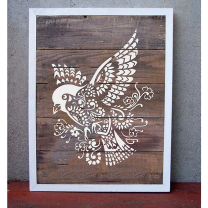 Bird Mandala Stencil Wall Painting Scrapbook Coloring Embossing Album Decorative Paper Card Template. ID #386