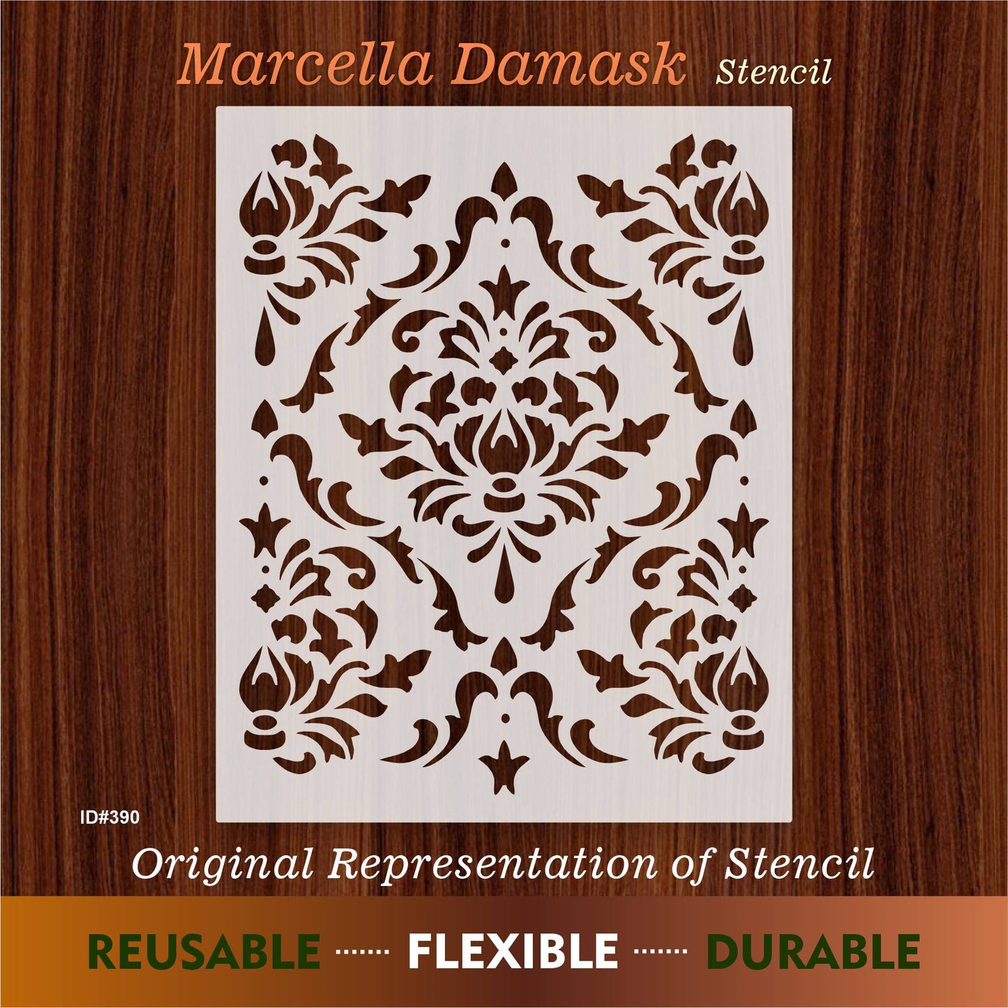 Marcella Damask Layering Stencil Wall Painting Scrapbook Coloring Embossing Album Decorative Template. ID #390