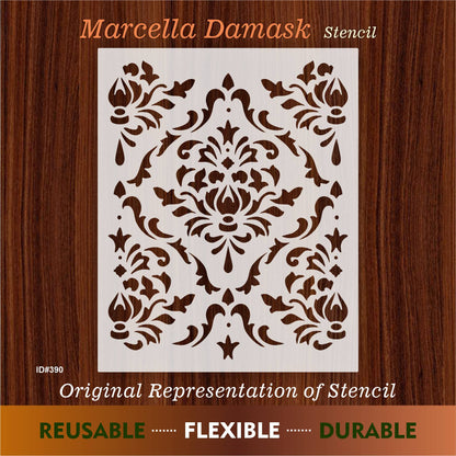 Marcella Damask Layering Stencil Wall Painting Scrapbook Coloring Embossing Album Decorative Template. ID #390