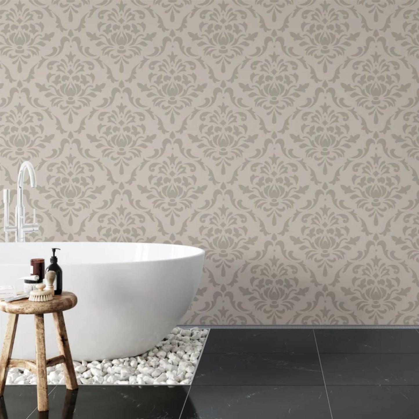 Marcella Damask Layering Stencil Wall Painting Scrapbook Coloring Embossing Album Decorative Template. ID #390