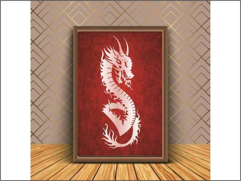 Dragons Reusable Stencil Reusable Stencil For Canvas And Wall Painting.ID# 392