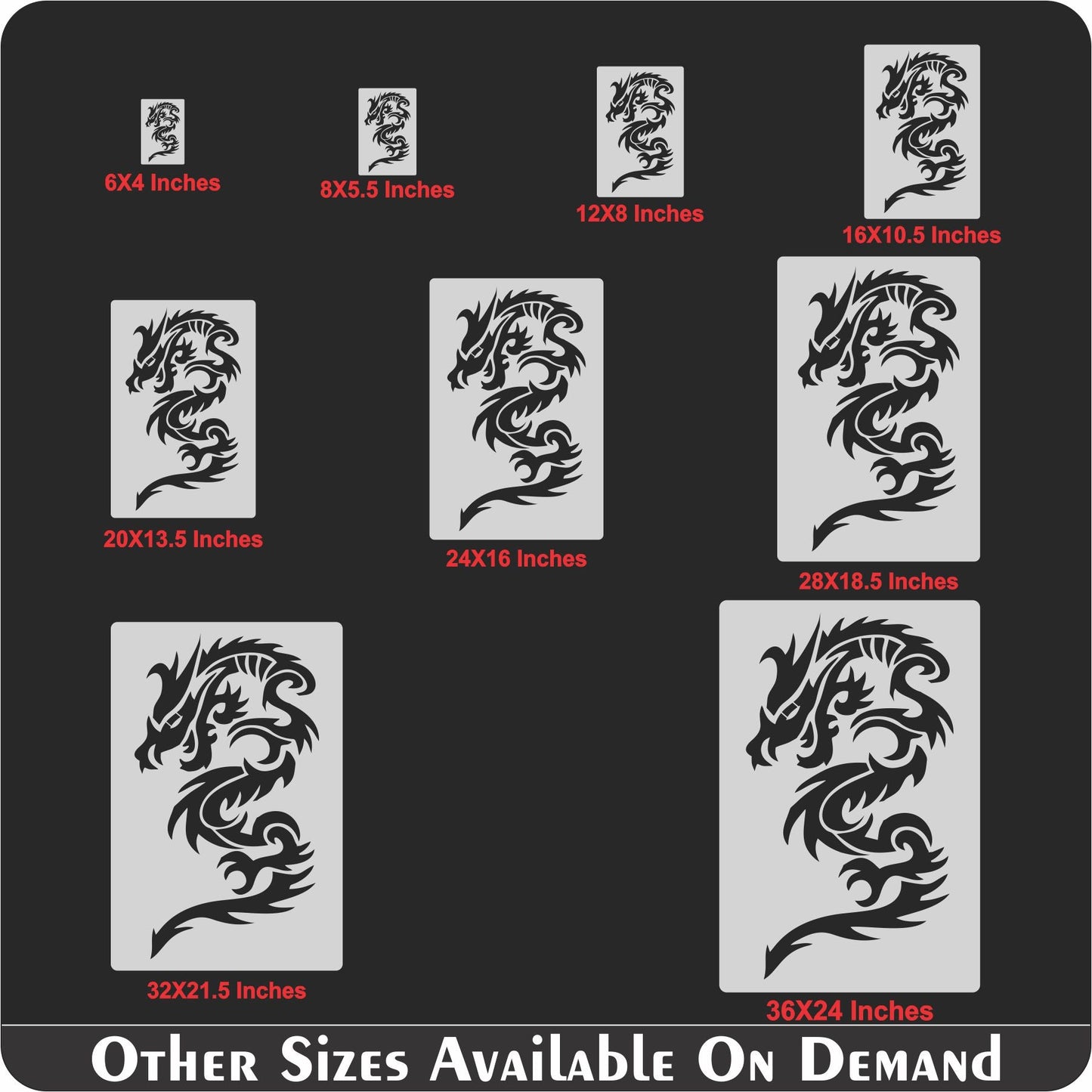 Dragons Reusable Stencil Reusable Stencil For Canvas And Wall Painting.ID# 393