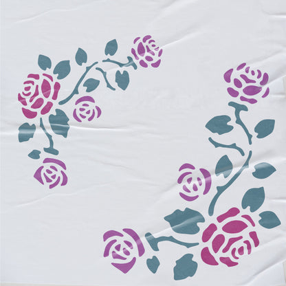 Rose Flower Stencil Airbrush Scrapbook Coloring Embossing Album Diary Journal Drawing Copy Templates. ID #407