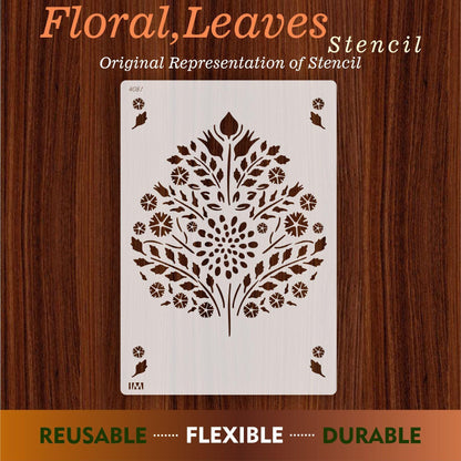 Leaf Damask Pattern Reusable Stencil for Canvas,Furniture,Fabric and wall decoration.ID#251