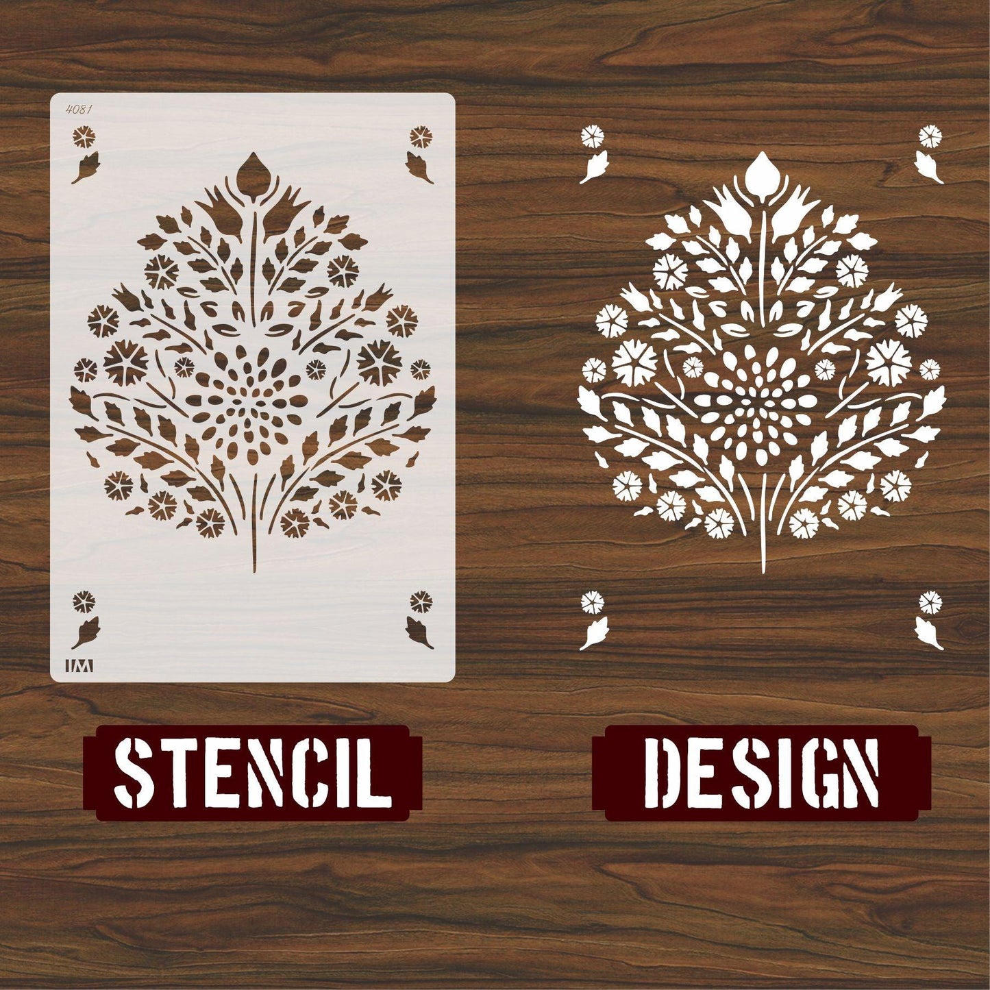 Leaf Damask Pattern Reusable Stencil for Canvas,Furniture,Fabric and wall decoration.ID#251