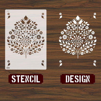 Leaf Damask Pattern Reusable Stencil for Canvas,Furniture,Fabric and wall decoration.ID#251