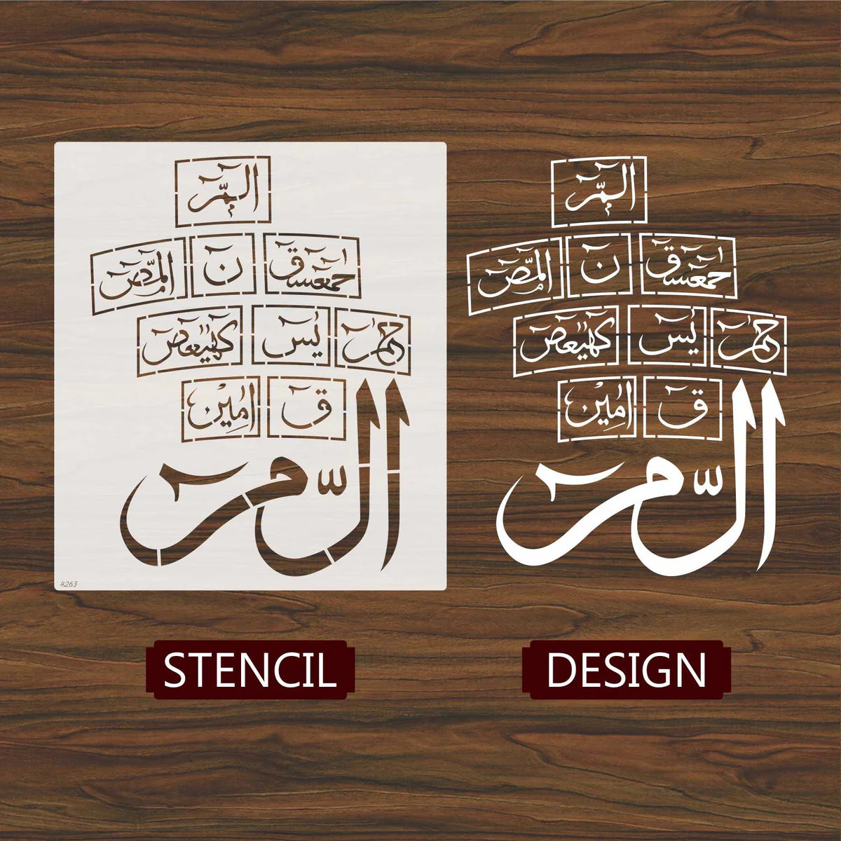 Loh e Qurani Calligraphy Islamic Reusable Stencil for Canvas and Wall Painting