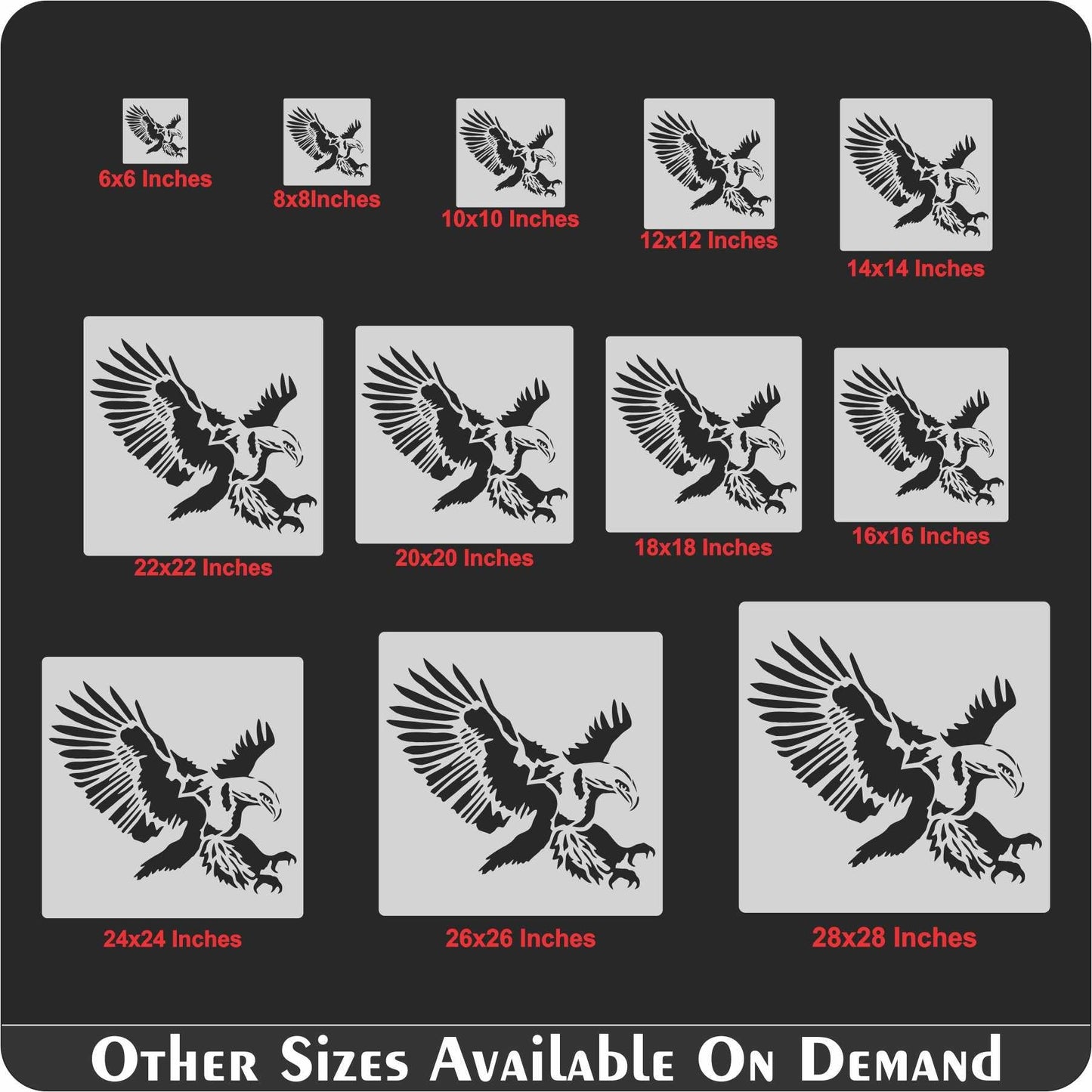 Flying Eagle Reusable Stencil for Canvas and wall painting.ID# 427