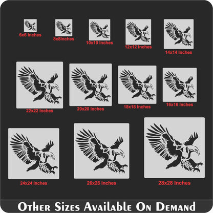 Flying Eagle Reusable Stencil for Canvas and wall painting.ID# 427