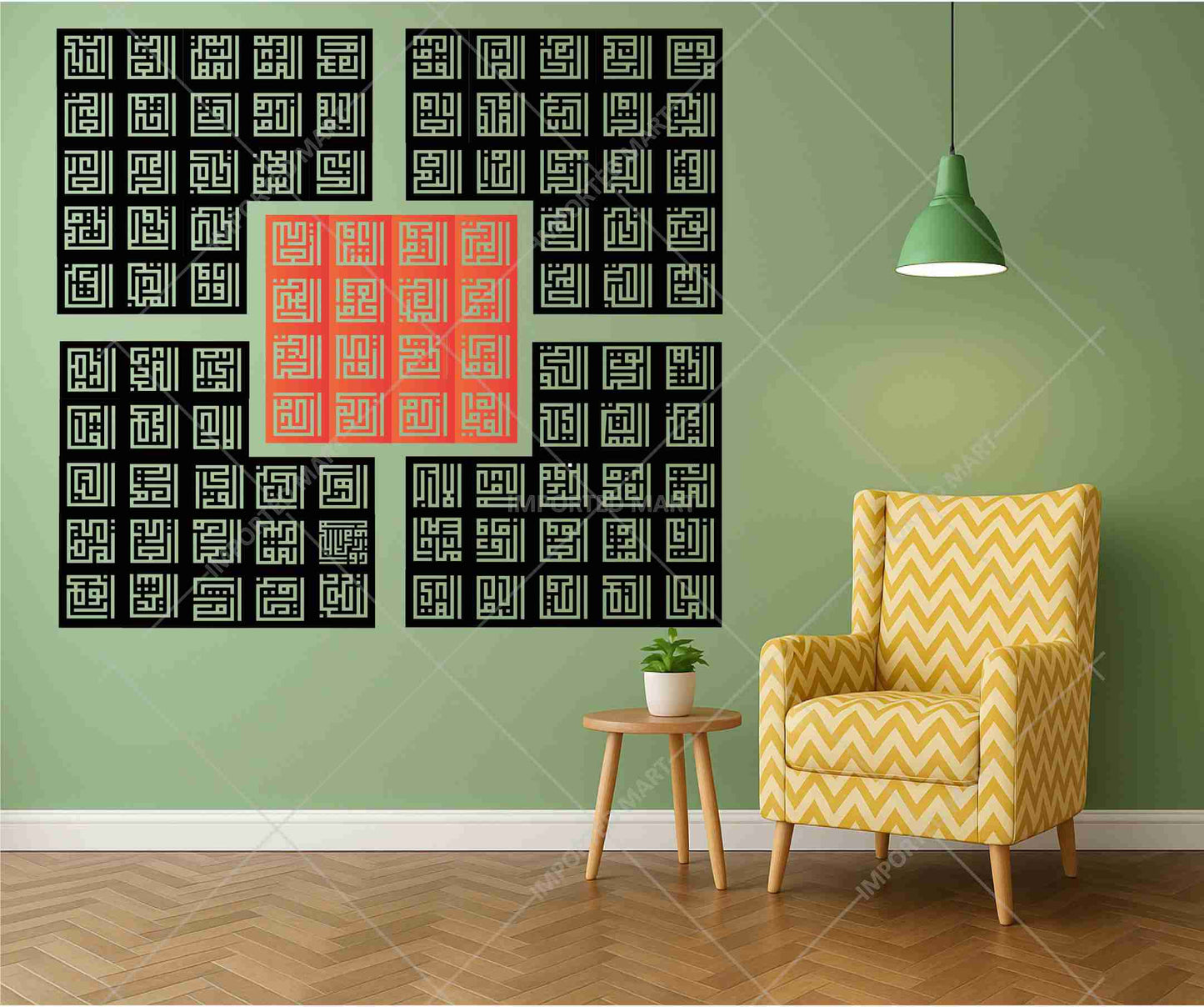 Arabic stencils Asma Ul Husna Kufic Style  , Canvas Painting , Wall painting  – ID# 187