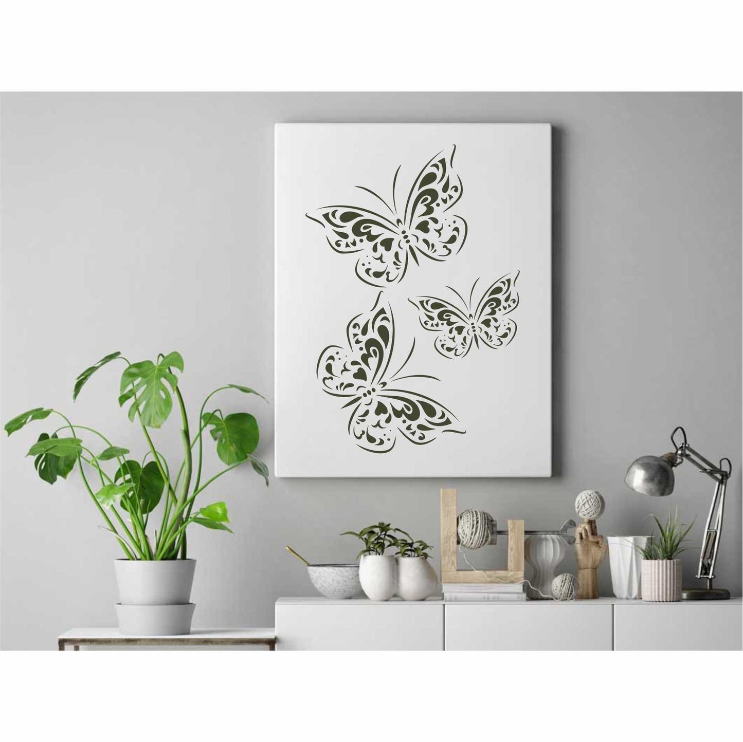 Butterfly Reusable Stencil for Canvas and wall painting.ID# 428