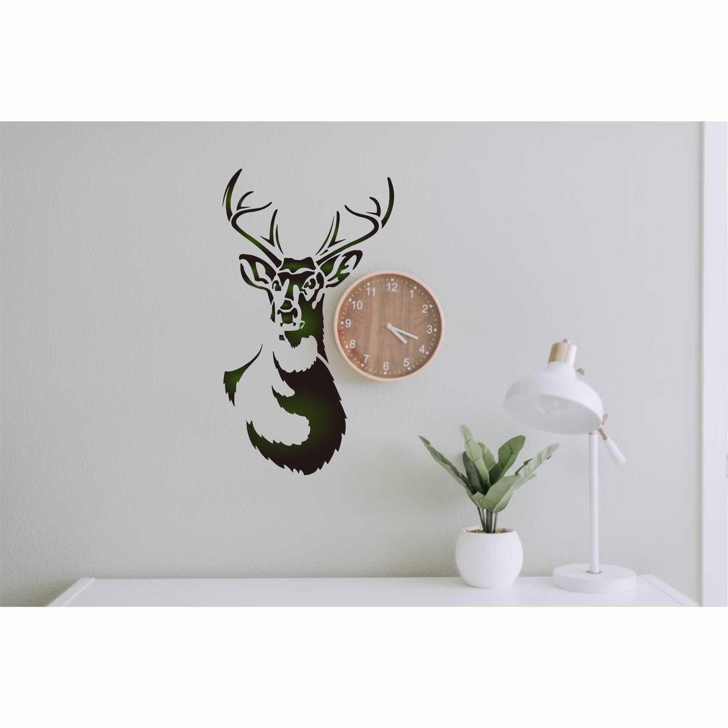 Deer Head Reusable Stencil for Canvas and wall painting.ID# 429