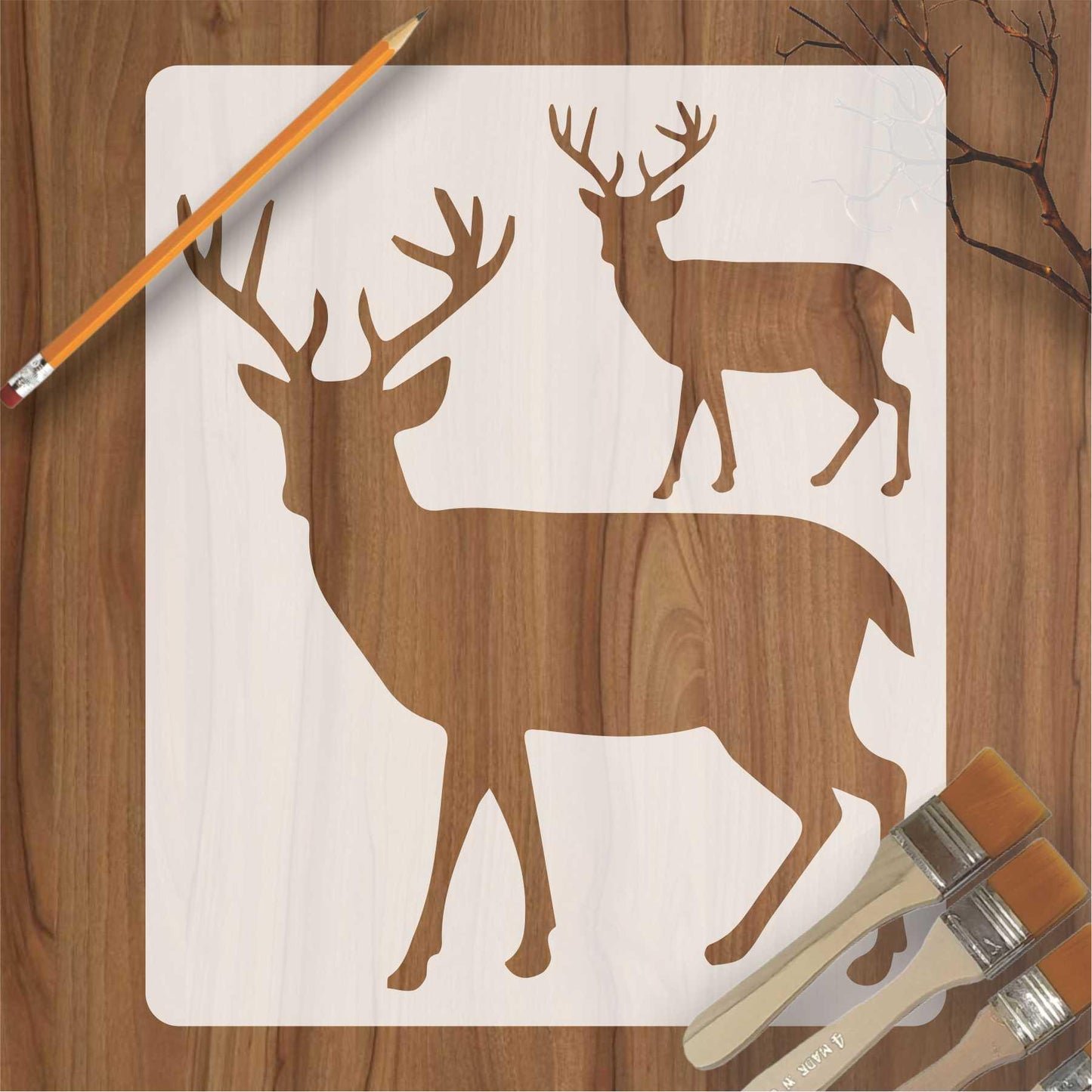 Deer Reusable Stencil for Canvas and wall painting.ID# 430