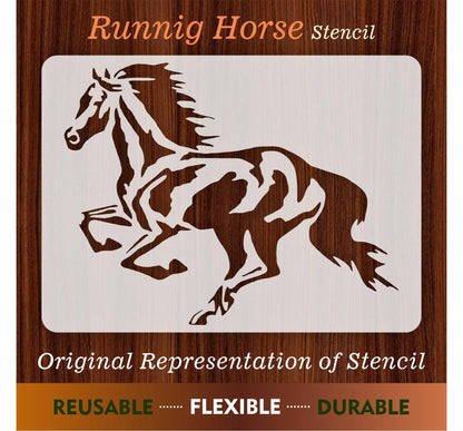 Running Horse Reusable Stencil for Canvas and wall painting.ID# 431